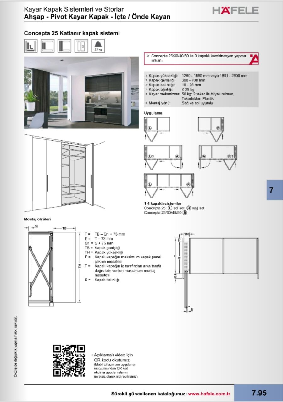 Kayar Katlanır Pivot Sistem Kapak Mekanizmaları