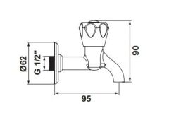 Hafele Kısa Musluk 1/2\'\' Parlak Krom
