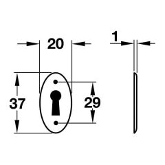 Hafele Rozet Pirinç Nikel Kpl.Parl.20x37mm