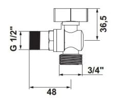 Hafele Mini Çamaşır Makinesi Musluğu, 1/2\'\'-3/4\'\' Mat Krom