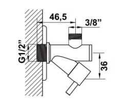 Hafele Filtreli Ara Musluk 1/2\'\'-3/8\'\' Parlak Krom