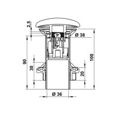 Hafele Banyo Lavabosu Süzgeçi Pop Up 1-1/4 Beyaz