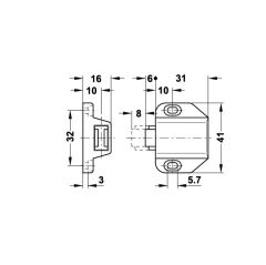 Hafele Mıknatıs 31x16x41mm, Siyah Renk