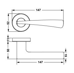 Hafele Kapı Kolu Seti Milano WC Mat Nikel