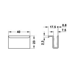 Hafele Cam Kapak Karşı Parça 40x17,5x23mm, Siyah Renk