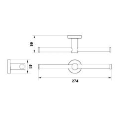 Hafele Tuvalet Kağıtlığı Ozo İkili Duvara Monte Parlak Krom Renk