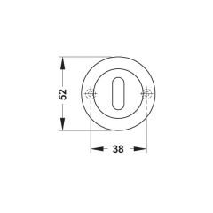 Hafele Yuvarlak Barelli Kapı Kolu Rozeti 52mm, Parlak Krom Renk