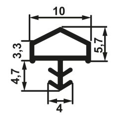 Hafele F03 Ortadan Basan Çatı Tipi Kapı Fitili 10mm, Meşe Renk