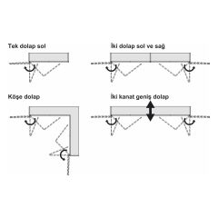 Hafele Folder 350-500 mm Sol Katlanır Kayar Kapak Seti