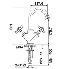 Hafele MONET Lavabo Bataryası Parlak Altın