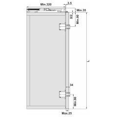 Hafele Folder 350-500 mm Sağ Katlanır Kayar Kapak Seti