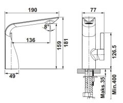 Hafele SONATE Lavabo Bataryası Parlak Altın