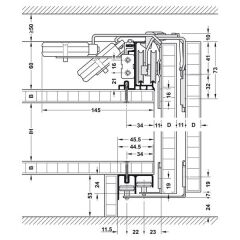 Hafele Slido F-Li43 70A Yavaşlatıcı 2K 50Kg