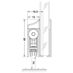 Hafele Kapı Altı Giyotin Zone Glass Filler 1230mm Gömülerek Montaj