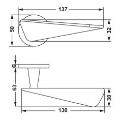Hafele Kapı Kolu Seti Crown WC Mat Siyah