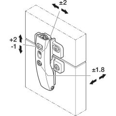 Hafele FREE FOLD Kanatlar Arası Orta Menteşe