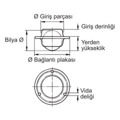 Hafele Tekerlek Frensiz Ø13x10mm, Sarı Kromaj