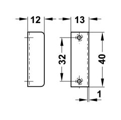 Hafele Mobilya Kilit Karşılığı Dönüşlü 40x12mm, Nikel Renk