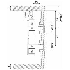 Hafele  DUPLO 50 Ahşap Kayar Kapak Seti SOL