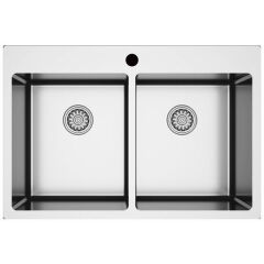 Hafele Novara13 Eviye Seti 750x505mm Paslanmaz Çelik Parlak