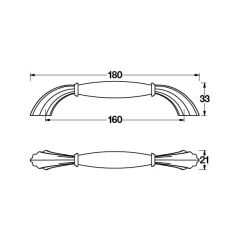 Hafele Mobilya Kulpu Jenna160mm Parlak Pirinç