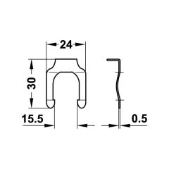 Hafele Symo 3000 Çelik Kelepçe, Nikel Renk