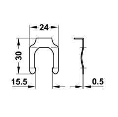 Hafele Symo 3000 Çelik Kelepçe, Nikel Renk
