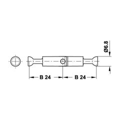 HAfele Minifix Açılı Çift Taraflı Mil , Galvaniz