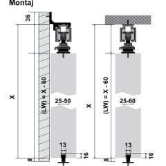 Hafele S-LINE Kayar Kapı Mekanizması Çift Yöne Yavaşlatıcı