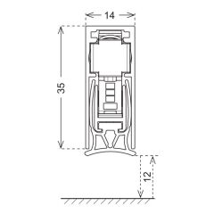 Hafele Kapı Altı Giyotin Zone Soft 730mm 30 Dk Yangın Dayanımlı Gömülerek Montaj