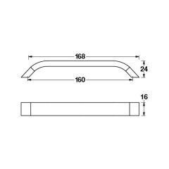 Hafele Mobilya Kulpu Liberta Iv 160mm Mat Nikel