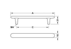 Hafele H2135 Mobilya Kulpu Mat Siyah 128mm