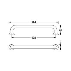 Hafele Mobilya Kulpu Edna 128mm Mat Siyah
