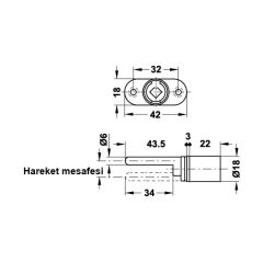 Hafele Symo Keson Kilidi 17/Ø18mm