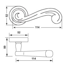 Hafele Kapı Kolu Seti Plaza Barelli Antik Gümüş