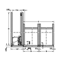 Hafele Slido F-Park 72 60B 2Kapak Set 805/2200-2700mm