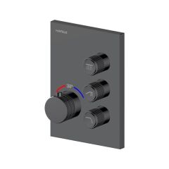 Hafele MASTERMIX 3F Termostatik Ankastre Banyo Bataryası Üç Fonksiyonlu Mat Siyah