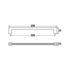 Hafele Mobilya Kulpu Rigid 224mm Parlak Krom