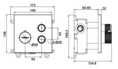 Hafele MASTERMIX 2F Termostatik Ankastre Banyo Bataryası İki Fonksiyonlu Parlak Krom