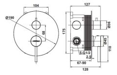 Hafele NEOMIX R 3F Ankanstre Banyo Bataryası 3 Fonksiyonlu Mat Siyah