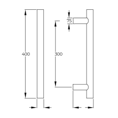 Hafele Steven Çekme Kol Mat Siyah Ø25x400mm