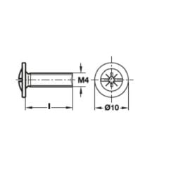 Hafele Kulp Vidası Galvaniz M4X32mm (100 Adet)