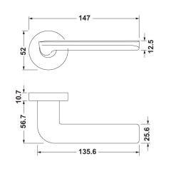 Hafele Kapı Kolu Seti Lyon WC Mat Siyah