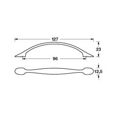 Hafele Mobilya Kulpu Peyton 96mm Paslanmaz Çelik