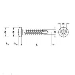 Hafele Matkap Uçlu Yassı Başlı Vida Gal.4,2X38mm (500 Adet)