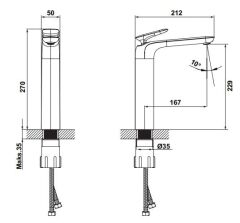 Hafele ZEN Yüksek Lavabo Bataryası Mat Altın