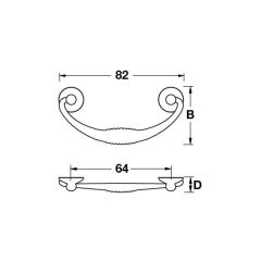 Hafele Sarkaç Kulp Drop 96mm Antik Bronz