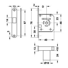 Hafele Symo Gömme Kanca Dilli Sağ Kilit 22mm