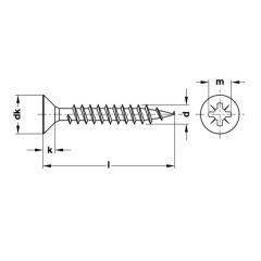 Hafele Matkap Uçlu Havşa Başlı Vida Gal.4,8X60mm (200 Adet)