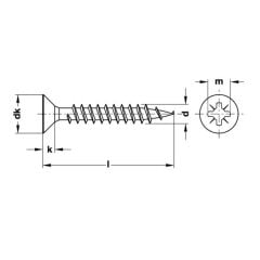 Hafele Matkap Uçlu Havşa Başlı Vida Gal.3,9X16mm (1000 Adet)